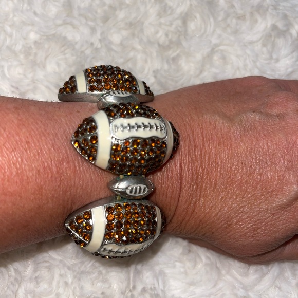 Football Rhinestone Bling Bracelet, Necklace & Earring Set - Picture 7 of 8